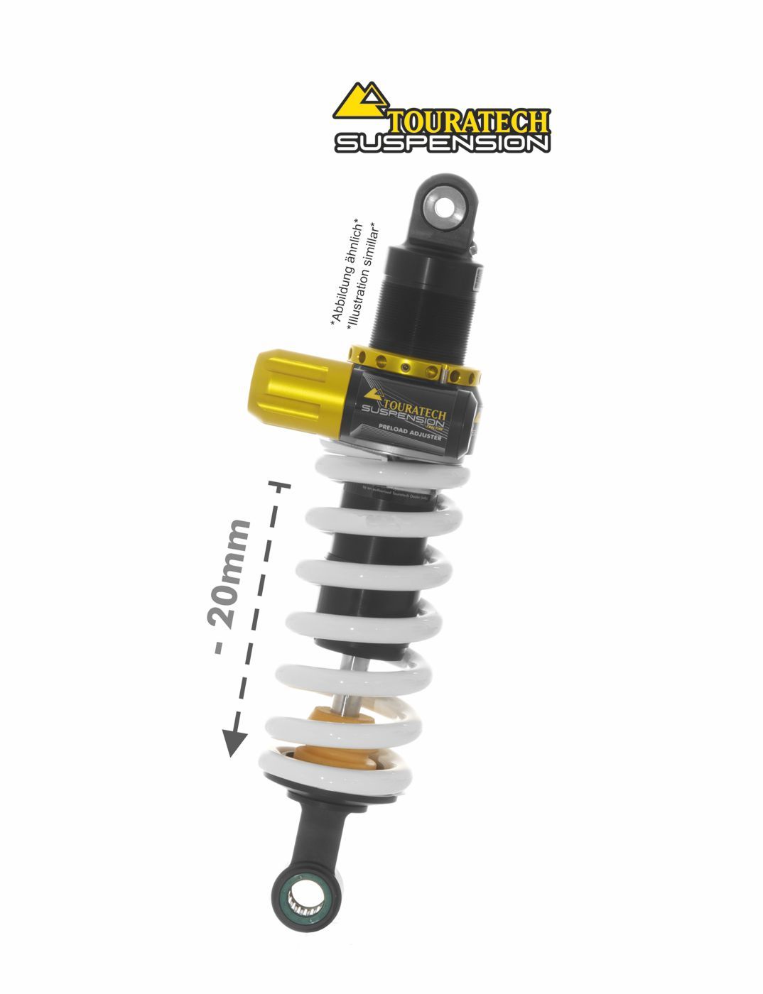 Touratech Suspension lowering shock (-20mm) for Triumph Tiger 900 Rallye Pro from 2020 Type Explore HP/PDSTouratech Suspension lowering shock (-20mm) for Triumph Tiger 900 Rallye Pro from 2020 Type Explore HP/PDS