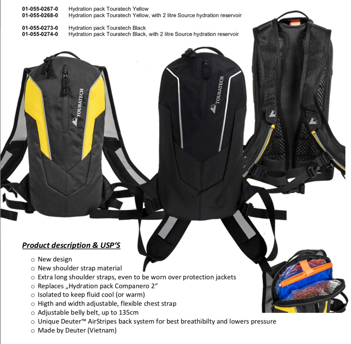 Hydration pack Touratech Yellow