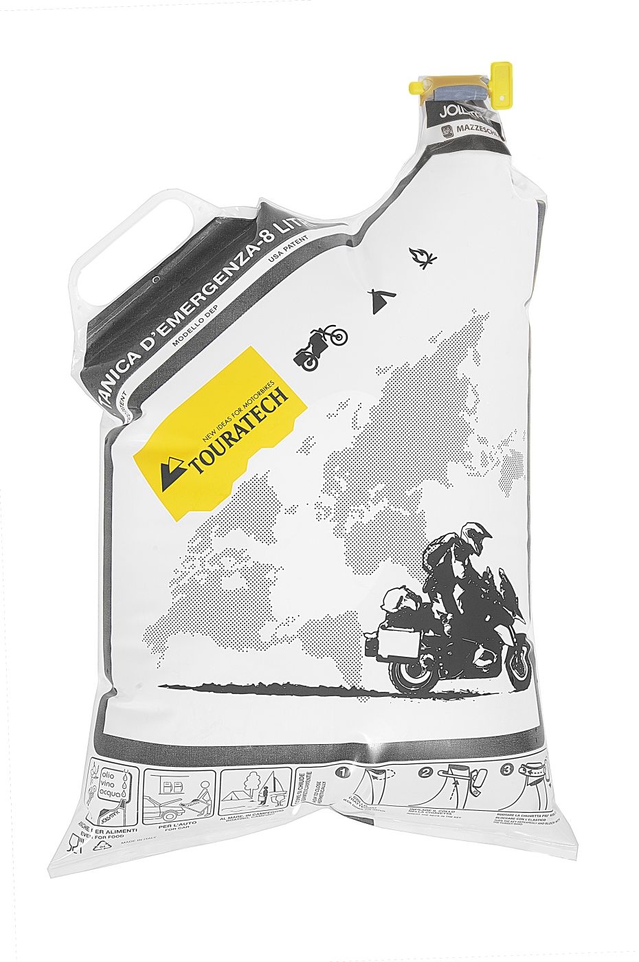 Emergency fuel bag, Touratech Jollytank, disposable folding canister 8 lEmergency fuel bag, Touratech Jollytank, disposable folding canister 8 l