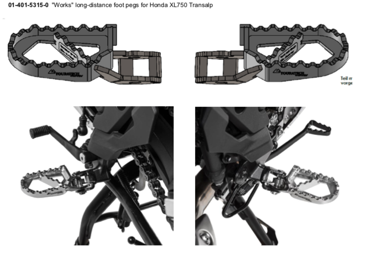 "Works" long-distance foot pegs for Honda XL750 Transalp"Works" long-distance foot pegs for Honda XL750 Transalp